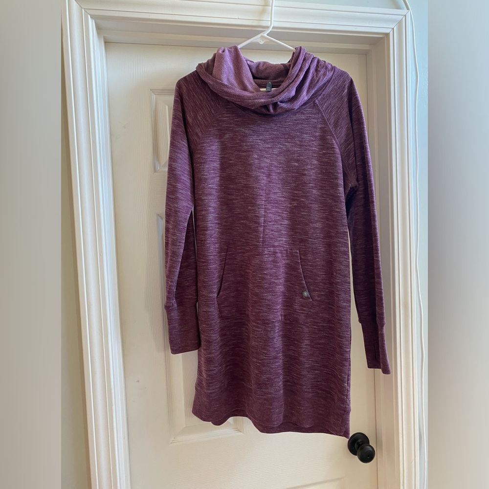 Gaiam purple hooded sweater dress